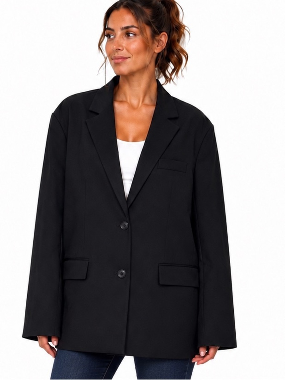 NASTY GAL oversized fit blazer size 14 black